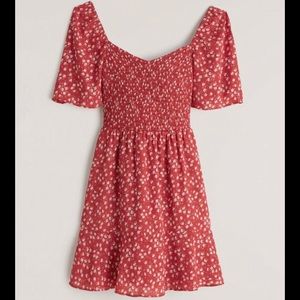 Red Abercrombie Flutter Sleeve Dress